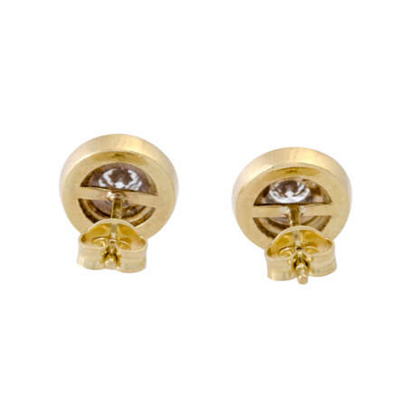 Solitaire ear studs with diamonds of total approx. 0.5 ct, - photo 4
