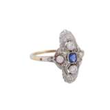 Art Deco ring with 2 diamonds total approx. 0.2 ct, - photo 1