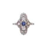 Art Deco ring with 2 diamonds total approx. 0.2 ct, - photo 2