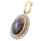 Clip pendant with opal entouraged by diamonds total approx. 0.8 ct, - фото 3