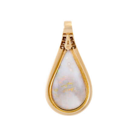 Pendant with very fine precious opal and diamonds total ca. 0,45 ct, - photo 2