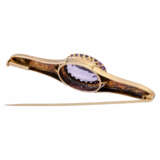 Brooch with fine amethyst surrounded by seed pearls, - Foto 2