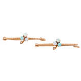 Set of 2 similar needles with small opals - photo 2
