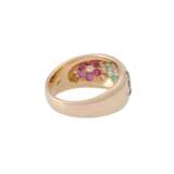 Blossom ring ruby, sapphire, emerald with diamonds total ca. 0,36 ct, - Foto 3