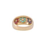 Blossom ring ruby, sapphire, emerald with diamonds total ca. 0,36 ct, - Foto 4
