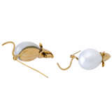 Set of 2 brooches "Mice" made of mabe pearls in the shape of drops, - photo 2