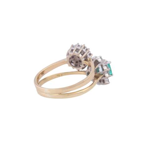 Ring made of 2 soldered together rings with diamonds together ca. 0,58 ct, - photo 3