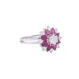 Ring with rubies and diamonds total ca. 0,70 ct, - photo 1