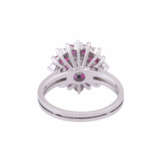 Ring with rubies and diamonds total ca. 0,70 ct, - photo 4
