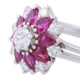 Ring with rubies and diamonds total ca. 0,70 ct, - photo 5