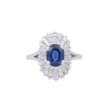 Ring with sapphire ca. 1,3 ct and diamonds - photo 2