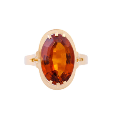 Ring with oval faceted citrine, - photo 4