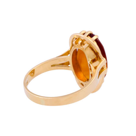 Ring with oval faceted citrine, - фото 1
