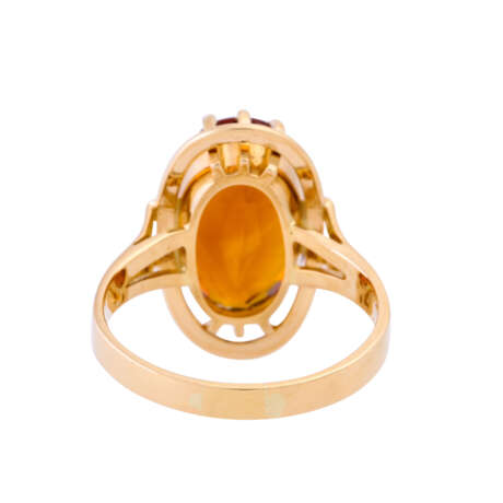 Ring with oval faceted citrine, - фото 2