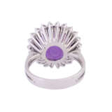 Ring with fine amethyst entouraged by diamonds total ca. 0,72 ct, - Foto 4