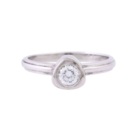 Solitaire ring with diamond of ca. 0,33 ct (engraved), - Foto 2