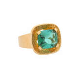 Ring with fine tourmaline about 4.5 ct, beautiful mint green color, - photo 1
