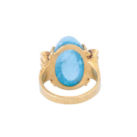 Ring with oval aquamarine cabochon ca. 17 ct, - фото 5