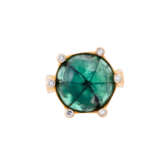 Ring with round trapiche emerald and 6 octagonal diamonds - photo 2