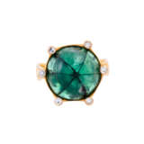 Ring with round trapiche emerald and 6 octagonal diamonds - photo 3