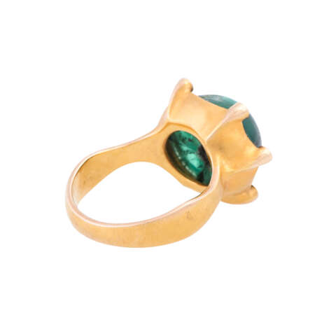 Ring with round trapiche emerald and 6 octagonal diamonds - photo 4