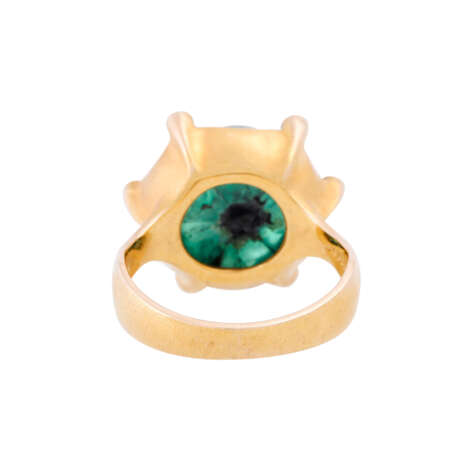 Ring with round trapiche emerald and 6 octagonal diamonds - photo 5