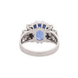 Ring with sapphire ca. 3,9 ct and 10 brilliant cut diamonds total ca. 0,45 ct, - photo 3