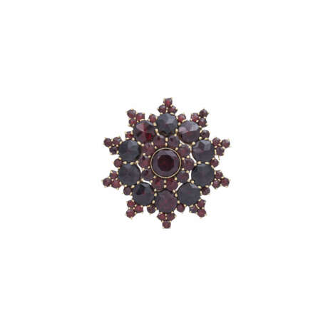 Brooch with garnet "rosette star", - фото 1