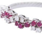 Bracelet with 12 rubies and 9 diamonds of total approx. 0.9 ct, - фото 4