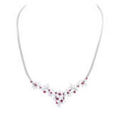 Necklace with rubies comp. ca. 2,8 ct and diamonds comp. ca. 5 ct, - фото 1