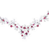 Necklace with rubies comp. ca. 2,8 ct and diamonds comp. ca. 5 ct, - фото 2