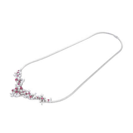 Necklace with rubies comp. ca. 2,8 ct and diamonds comp. ca. 5 ct, - фото 3