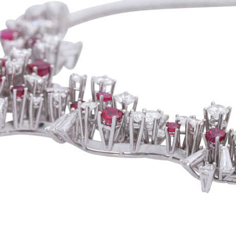 Necklace with rubies comp. ca. 2,8 ct and diamonds comp. ca. 5 ct, - фото 4