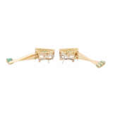 Unique earrings with 8 baguette cut green tourmalines, - фото 2