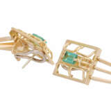 Unique earrings with 8 baguette cut green tourmalines, - фото 3