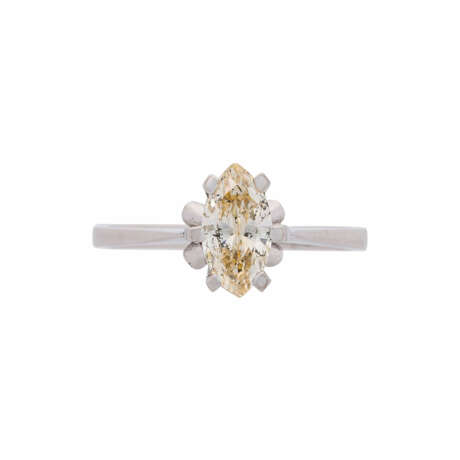 Solitaire ring with marquise cut diamond, approx. 0.75 ct, - photo 2