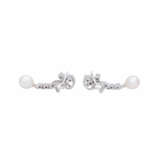 Earclips pendant with pearl drops and diamonds total ca. 0,75 ct, - photo 2