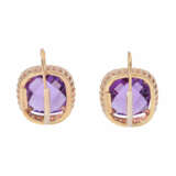 Jewelry set ring and earrings with amethysts - photo 6