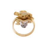 Organically shaped ring with diamonds - photo 4