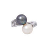 Ring with Akoya pearls and diamonds - фото 2