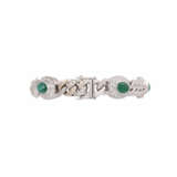 Bracelet with 5 emerald cabochons and diamonds - photo 2