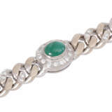 Bracelet with 5 emerald cabochons and diamonds - фото 4