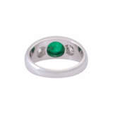 Ring with emerald cabochon and 2 diamonds - фото 4
