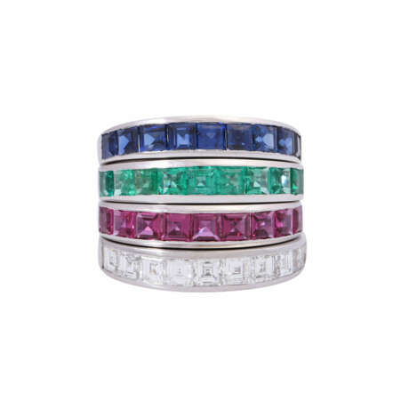 Set of 4 rings with precious stones: - Foto 1