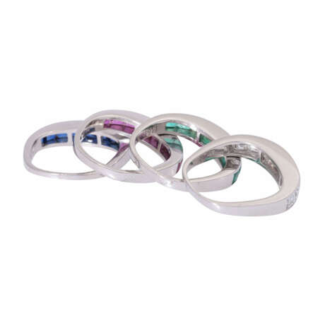 Set of 4 rings with precious stones: - photo 3