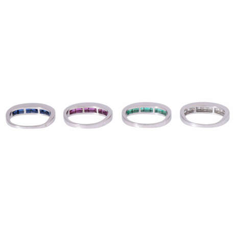Set of 4 rings with precious stones: - photo 4