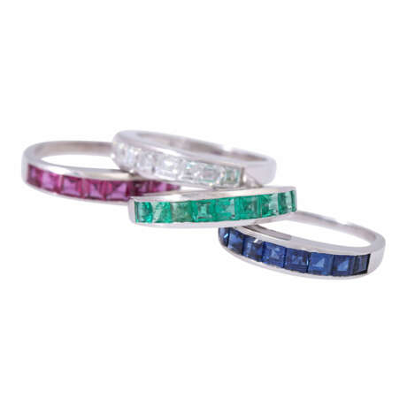 Set of 4 rings with precious stones: - photo 5