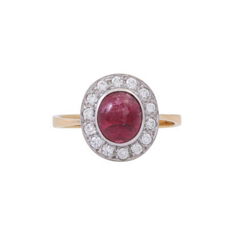 Ring with ruby cabochon and diamonds - Foto 2
