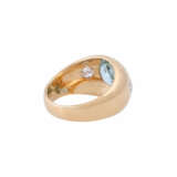 Ring with blue topaz and 2 diamonds - фото 3