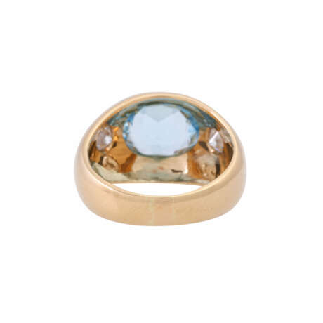 Ring with blue topaz and 2 diamonds - фото 4